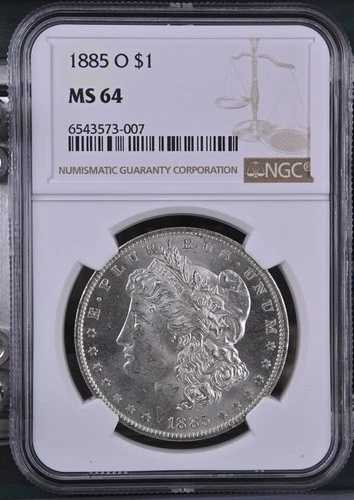 1885-O モルガン銀貨 NGC MS64