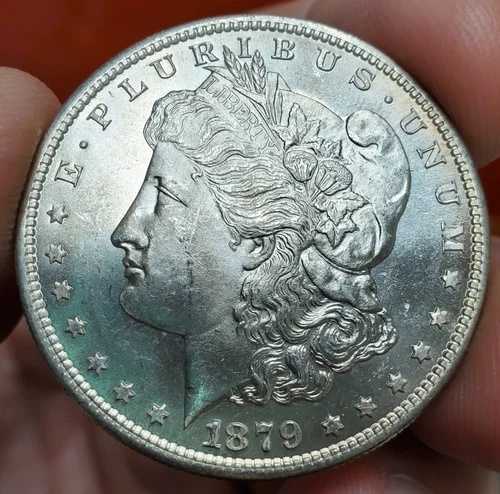 1879 S モーガン シルバー ドル 米国造幣局 コイン サンフランシスコ BU UNC PL
