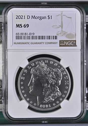 2021 D モルガン シルバーダラー NGC MS69 69 ブラウンラベル 81-019