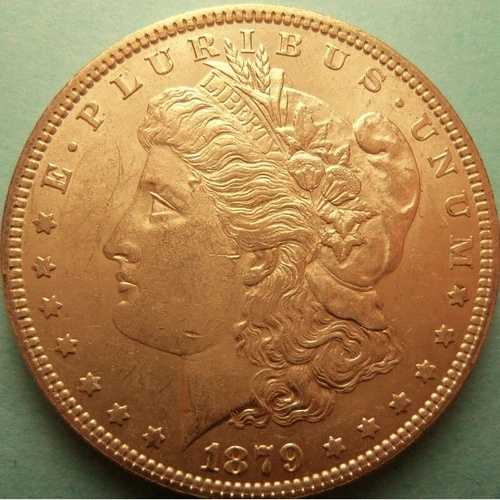 1879年 P モルガン シルバー US ドル MS BU UNC ベターデイト リムトーン コイン ディープストライク