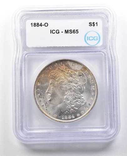 1884-O モルガン銀貨 MS65 ICG ペリフェラルトーン *1195