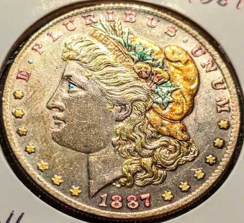 1887年「モルガン」ドル（着色）