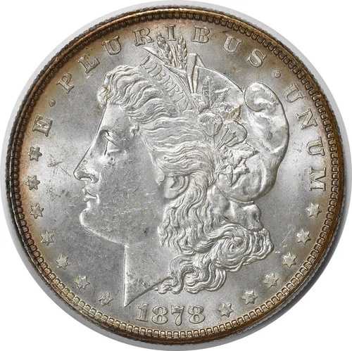 1878年モルガン銀貨7TF裏面、1878年チョイスBU未認定#1108