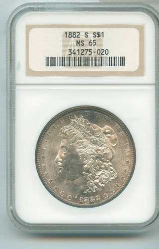 1882年 S モルガン・ダラー NGC MS65 銀貨 - RK520