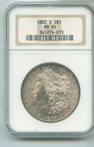 1882年 S モルガン・ダラー NGC MS65 銀貨 - RK518｜WORLD RESOURCE【QUEEN店】 87,725円