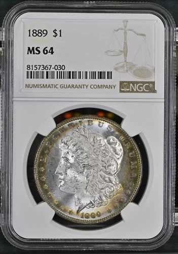 1889年 モルガン銀貨 NGC MS-64