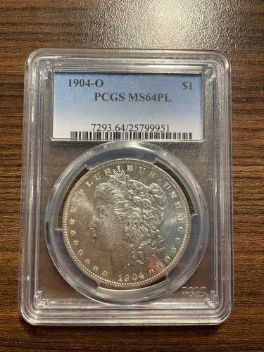 1904-O モルガン銀貨 $1 PCGS ミントステート 64 MS 64 プルーフライク プルーフライク PL