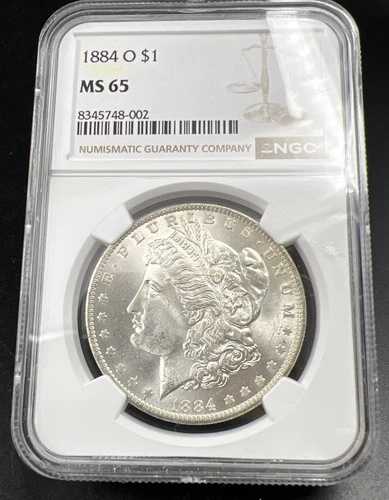 1884年 O 1ドルモルガンドルコイン NGC MS65 GEM BU VAM 7 ＆ 斜め日付入り