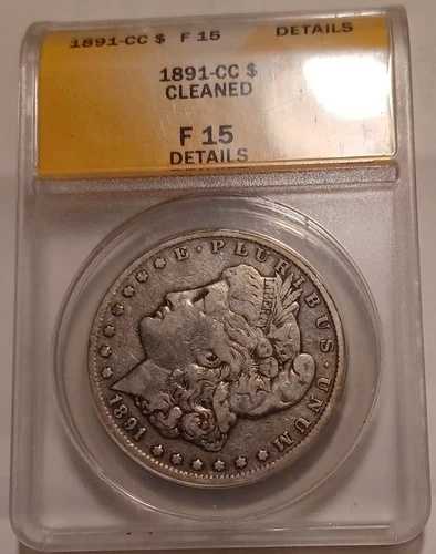 1891-CC ANACS F 15 モルガン銀貨