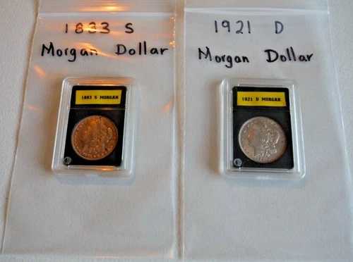 モルガン銀貨2枚（プラスチックケース入り）1883S & 1921D｜WORLD RESOURCE【QUEEN店】