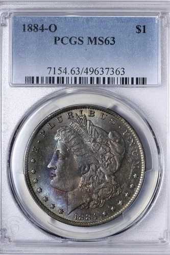 BU 1884-O モルガン銀貨 PCGS MS63 トーン SXCNM