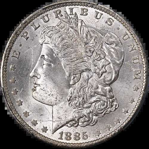 1885-O モルガン銀貨 ダイブレイク WOW VAM 25A PCGS MS65 ブラストホワイト