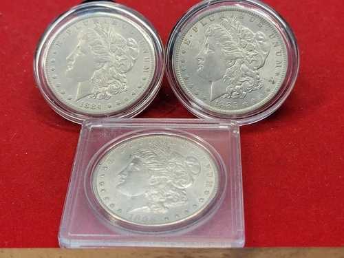 3 CH/BU モルガン銀貨 1884O & 1885O &1898O 240639