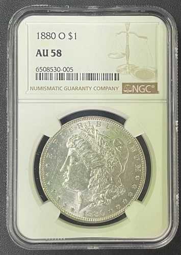1880年 O モルガン銀貨 NGC AU-58、美しい外観、セミキーデートコイン 68,365円