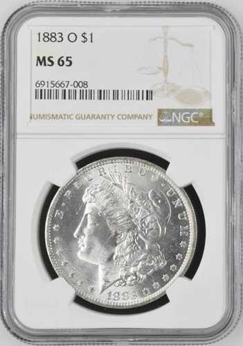 1883 O モルガン銀貨 NGC MS-65
