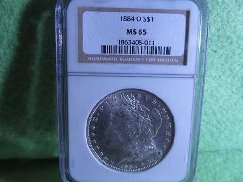 1884年製 O・モルガン銀貨 NGCグレード MS 65