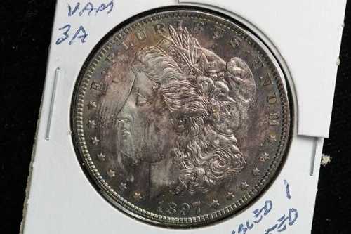 1897年 モルガン・ダラー TONED VAM 3A ダブル1 ピット N BU++ 23GH