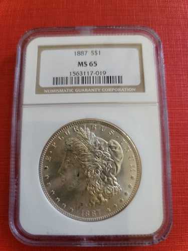 1887年 モーガン シルバードルコイン NGC MS65 良好な状態｜WORLD RESOURCE【QUEEN店】 68,365円