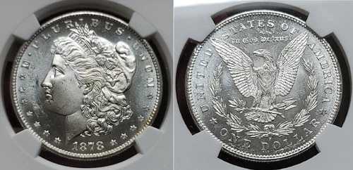 1878年 S モルガン銀貨 $1 NGC MS 64