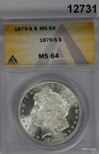 1879年製 S モーガン シルバー ドル ANACS 認定 MS64 非常に美しい逸品！ #12731