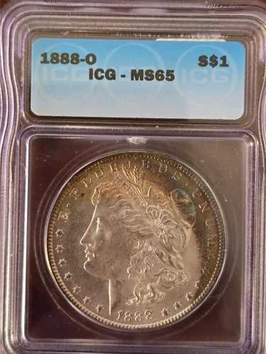 1888-O モルガン銀貨 - ICG MS65