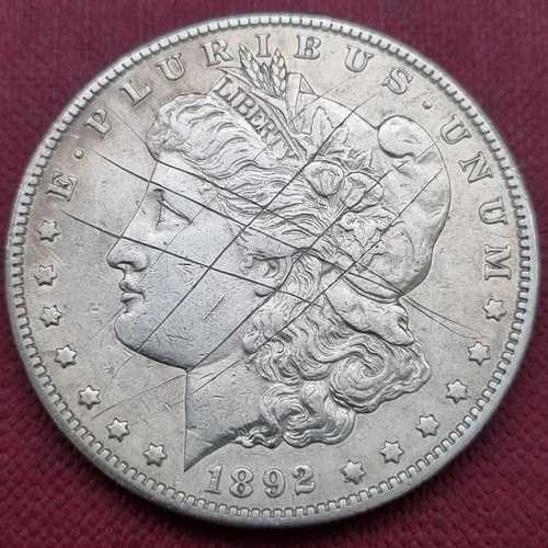 1892年 S モルガン・ダラー 1ドル銀貨 高級AU 詳細 #57412