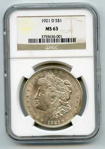 1921-D モルガン銀貨 MS63 NGC - MC365