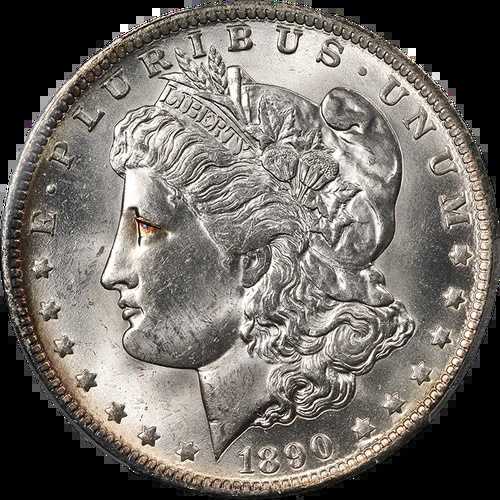 1890-O モルガン銀貨 PCGS MS63+ 光沢「ブラックアイ」
