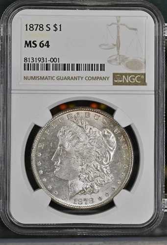 1878年 S モルガン銀貨 NGC MS-64