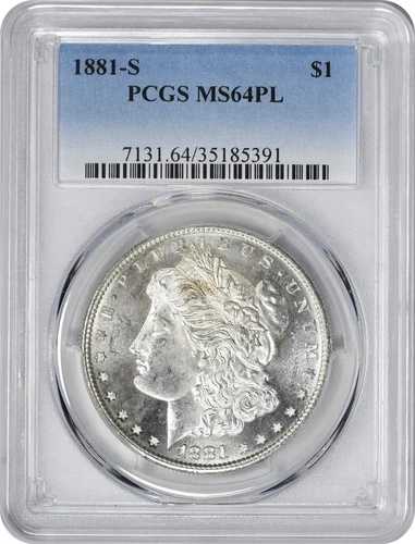 1881-S モルガン銀貨 MS64PL PCGS