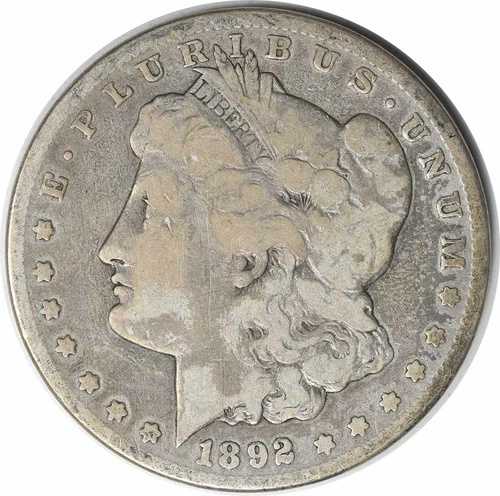 1892-CC モルガン銀貨 VG 未認定 #162