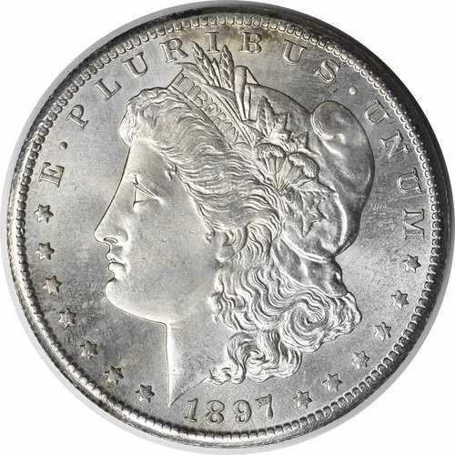 1897-S モルガン銀貨 チョイス BU 未認定 #858