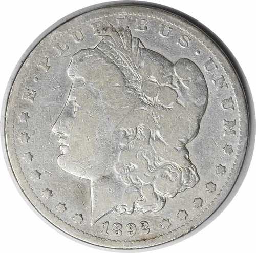 1892-CC モルガン銀貨 VG 未認定 #180