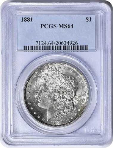 1881年 モルガン銀貨 MS64 PCGS
