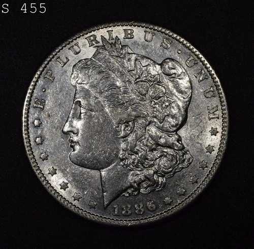 1886-S モルガン銀貨「AU+」