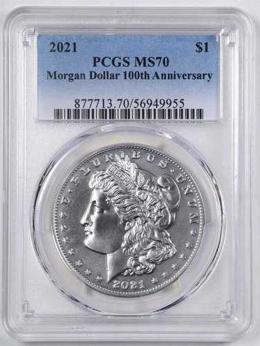 2021年 1ドル モルガン銀貨 100周年記念 MS70 PCGS 56949955
