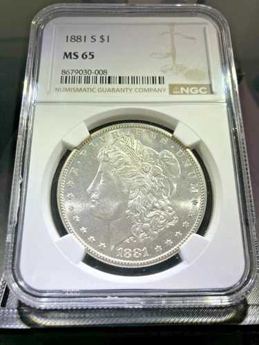 GEM BU 1881-S モルガン銀貨 NGC MS65 とんでもないブレザー！DDR VAM 70