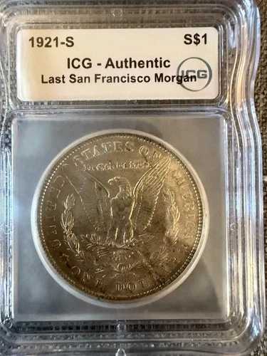 1921-S $1 モルガン銀貨 - 最後のSFモルガン - 銀貨 - ICG
