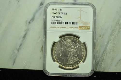 1896年 モルガン銀貨 NGC UNC 詳細 - クリーニング済み