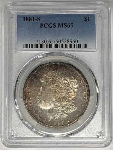 1881-S モルガン銀貨 トーン PCGS MS 65 (40) E