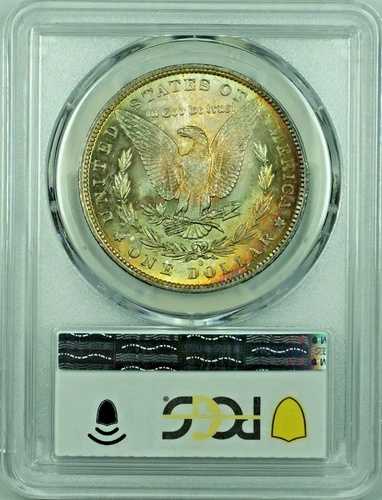 1884-O モルガン銀貨 レインボートーン PCGS MS 63 B 47