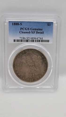 1888年 S モルガン ダラー PCGS 正規品 - クリーニング済み - XF 詳細