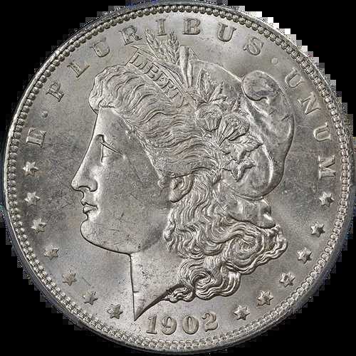 1902-P モルガン銀貨 PCGS MS64 素晴らしい外観 良好な打刻