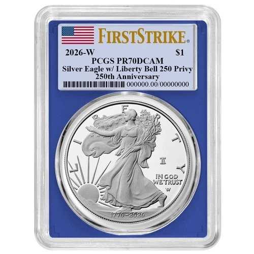 プレセール - 2026-W プルーフ $1 アメリカン シルバー イーグル PCGS PR70DCAM FS フラッグラベル