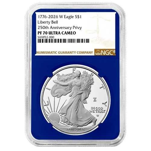 プレセール - 2026-W $1 1オンス プルーフ アメリカン シルバー イーグル NGC PF70UC ブラウンラベル