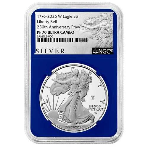 プレセール - 2026-W $1 1オンス プルーフ アメリカン シルバー イーグル NGC PF70UC ALS ラベル ブルー