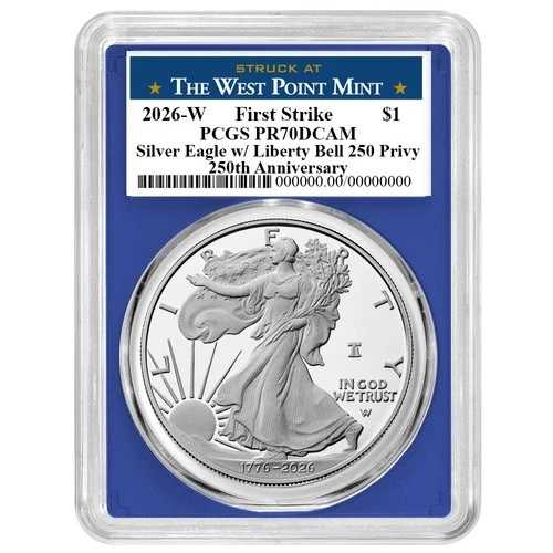 プレセール - 2026-W $1 1オンス プルーフ アメリカンシルバーイーグル PCGS PR70DCAM FS West
