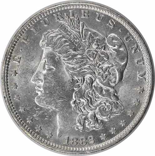1882-O/S VAM 3 モルガン銀貨 BU 未認定 #206