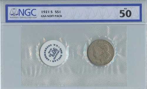 1921-S モルガン・ダラー GSA ソフトパック S$1 NGC AU50