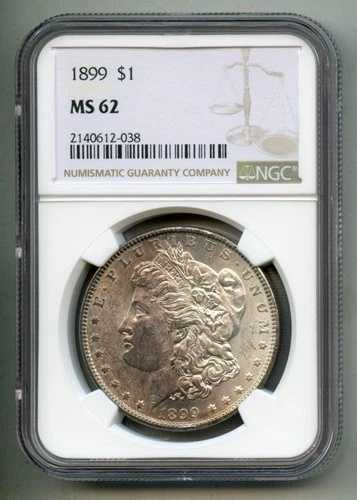 1899年 モルガン銀貨 NGC MS 62